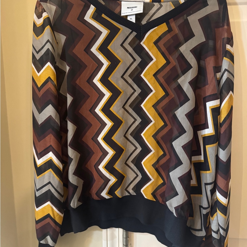 Missoni Zigzag Pattern Lightweight Blouse For Tar… - image 2
